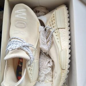 Cream Sneakers with Text Detail